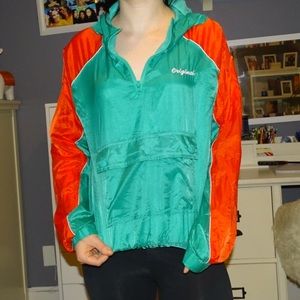 Green/Orange/White Light Windbreaker w/ Hood